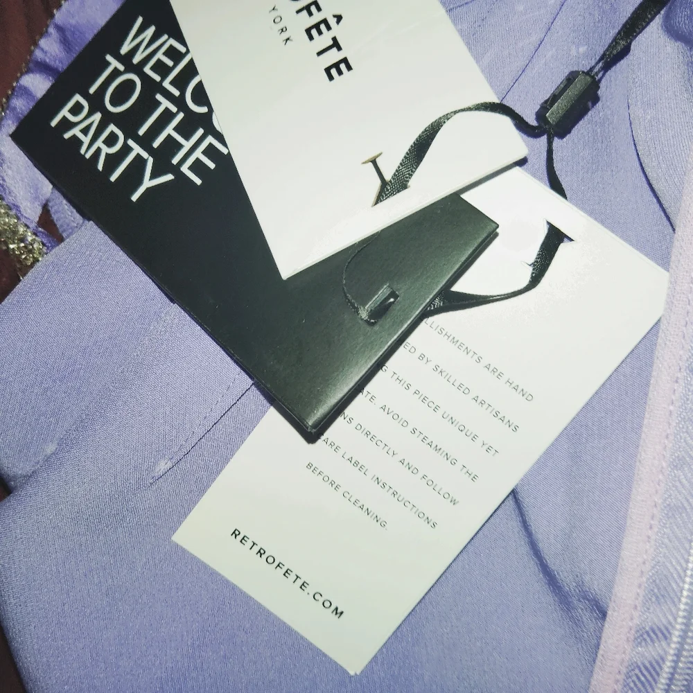 NWT Retrofete Regina Dress Purple Crystals Sz Small - Picture 7 of 7